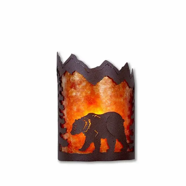 Cascade-Mountain Bear Rustic Brown Wall Sconce