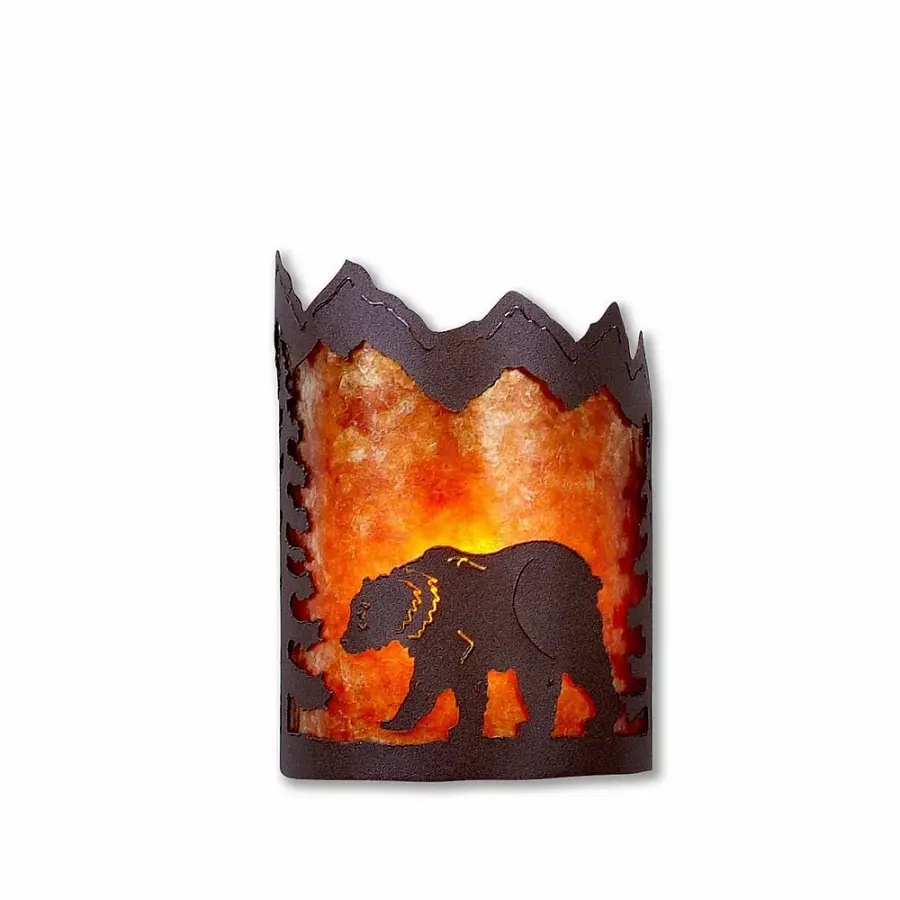 Cascade-Mountain Bear Rustic Brown Wall Sconce