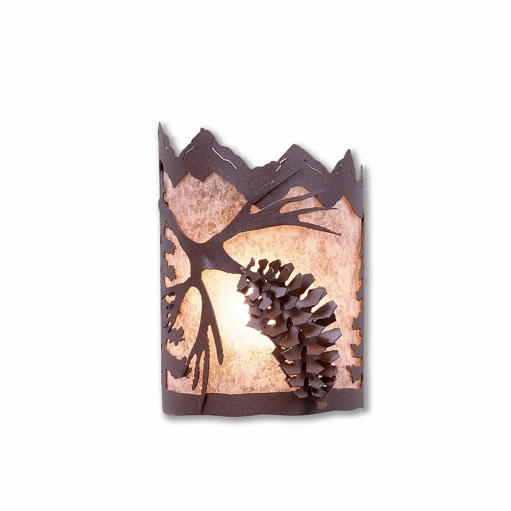 Cascade-Spruce Cone One Light Wall Sconce in Rustic Brown
