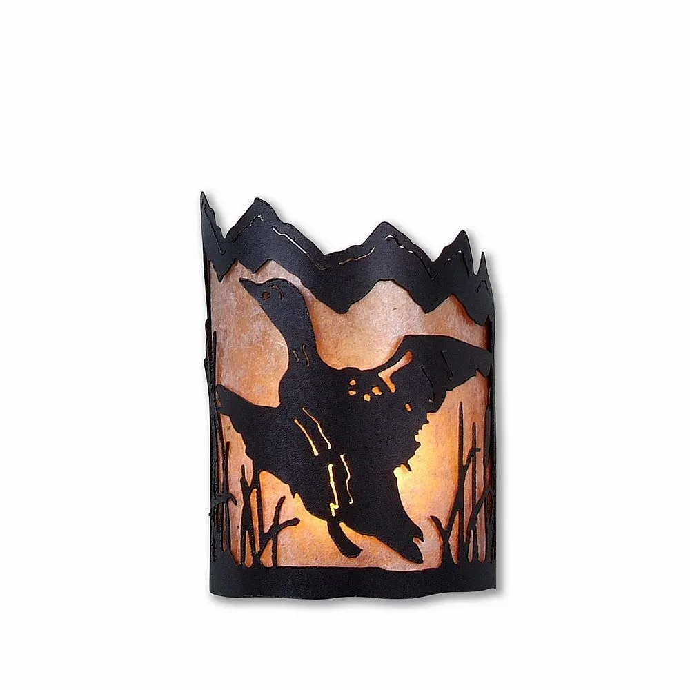 Cascade-Loon Black Iron One Light Wall Sconce in Black Iron