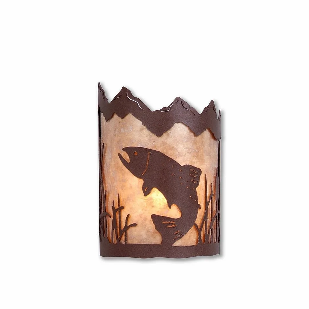 Cascade-Trout Rustic Brown One Light Wall Sconce in Rustic Brown