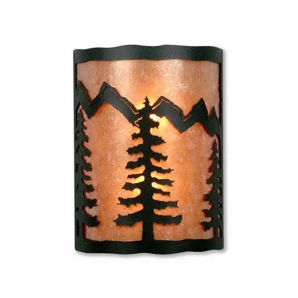 Cascade Spruce Tree Forest Green Two Light Wall Sconce