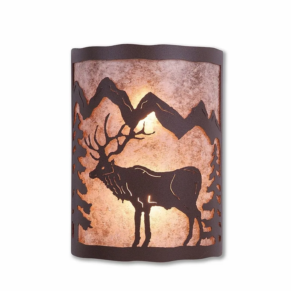 Cascade-Valley Elk Two Light Wall Sconce in Rustic Brown