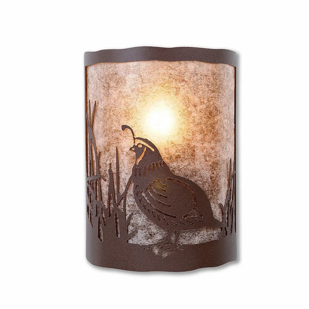 Cascade-Western Quail Two Light Wall Sconce in Rustic Brown