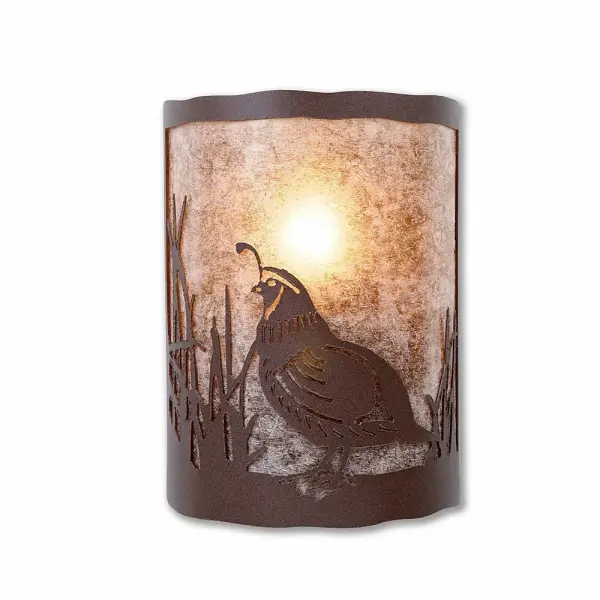 Cascade Western Quail Two Light Wall Sconce in Rustic Brown