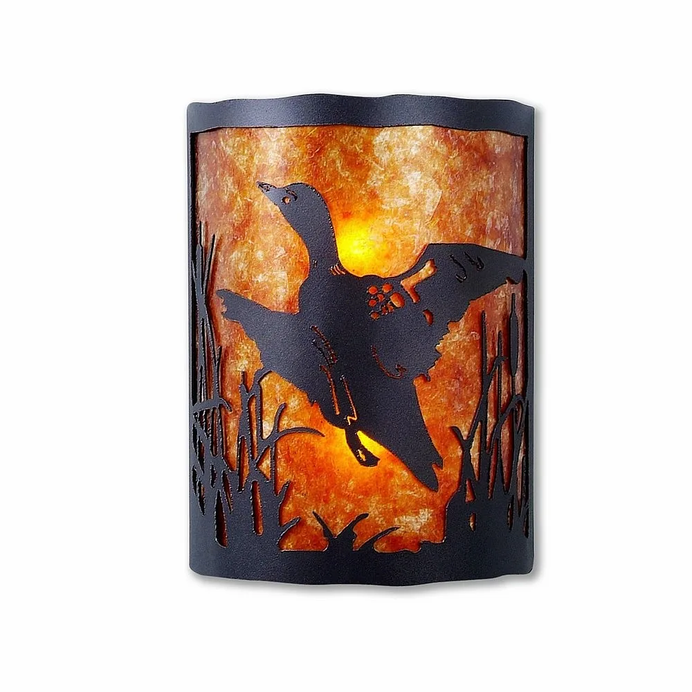Cascade-Loon Black Iron Two Light Wall Sconce in Black Iron