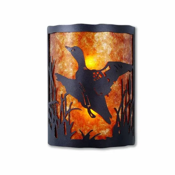 Cascade Loon Two-Light Wall Sconce in Black Iron