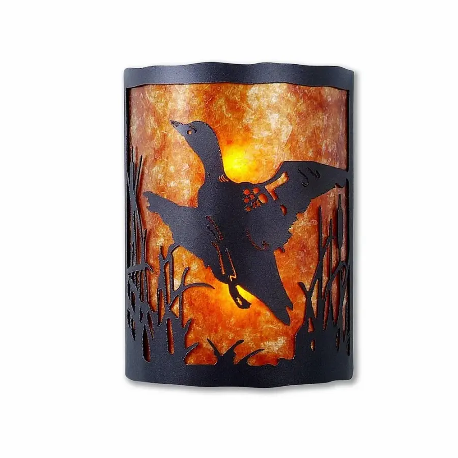 Cascade Loon Two-Light Wall Sconce in Black Iron