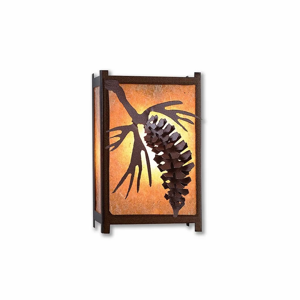 Severn-Spruce Cone One Light Wall Sconce in Rustic Brown