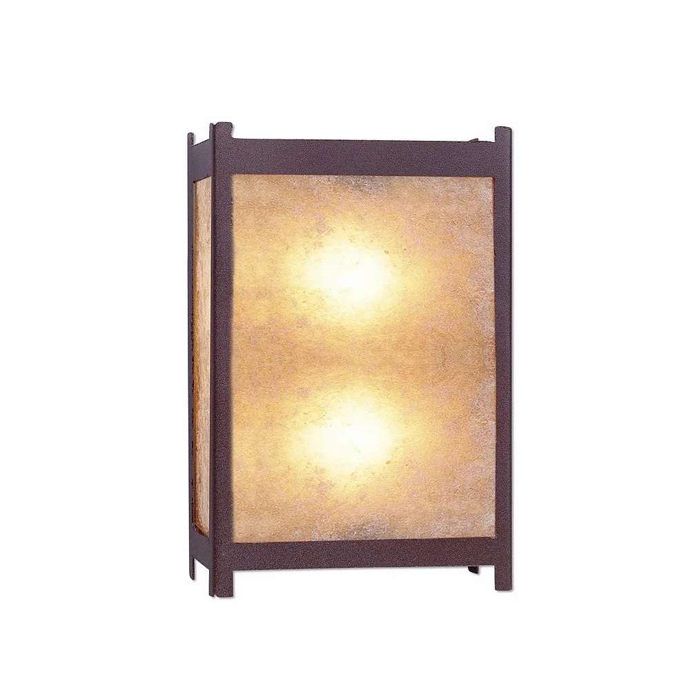 Severn-Rustic Plain Two Light Wall Sconce in Rustic Brown