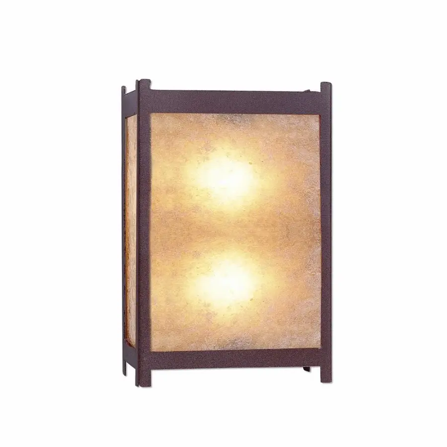 Severn Rustic Plain Two Light Wall Sconce in Rustic Brown