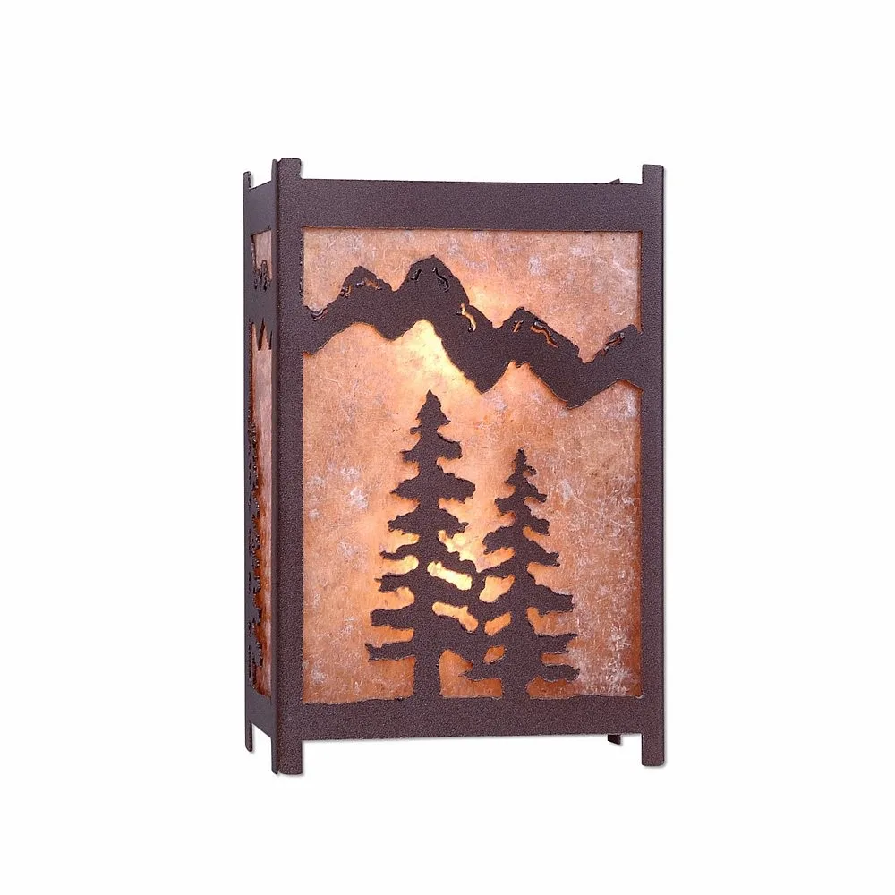 Severn-Spruce Tree Two Light Wall Sconce in Rustic Brown