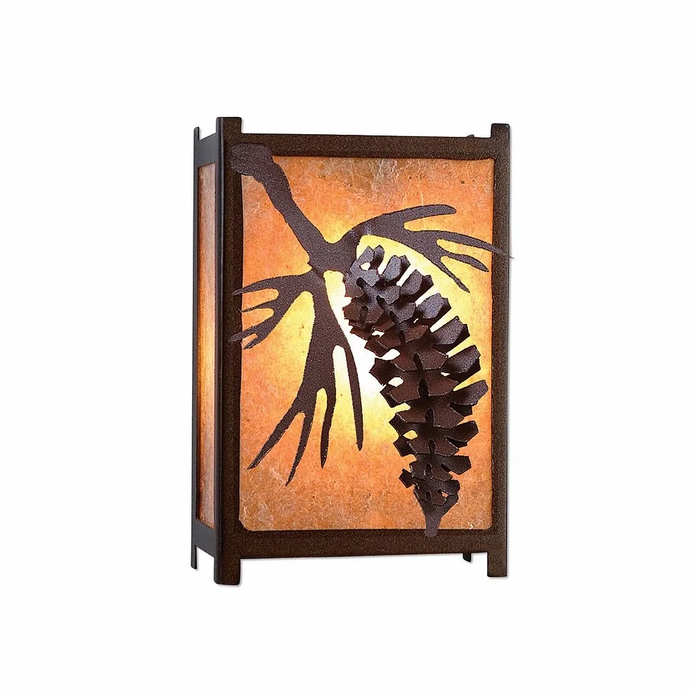 Severn-Spruce Cone Two Light Wall Sconce in Rustic Brown