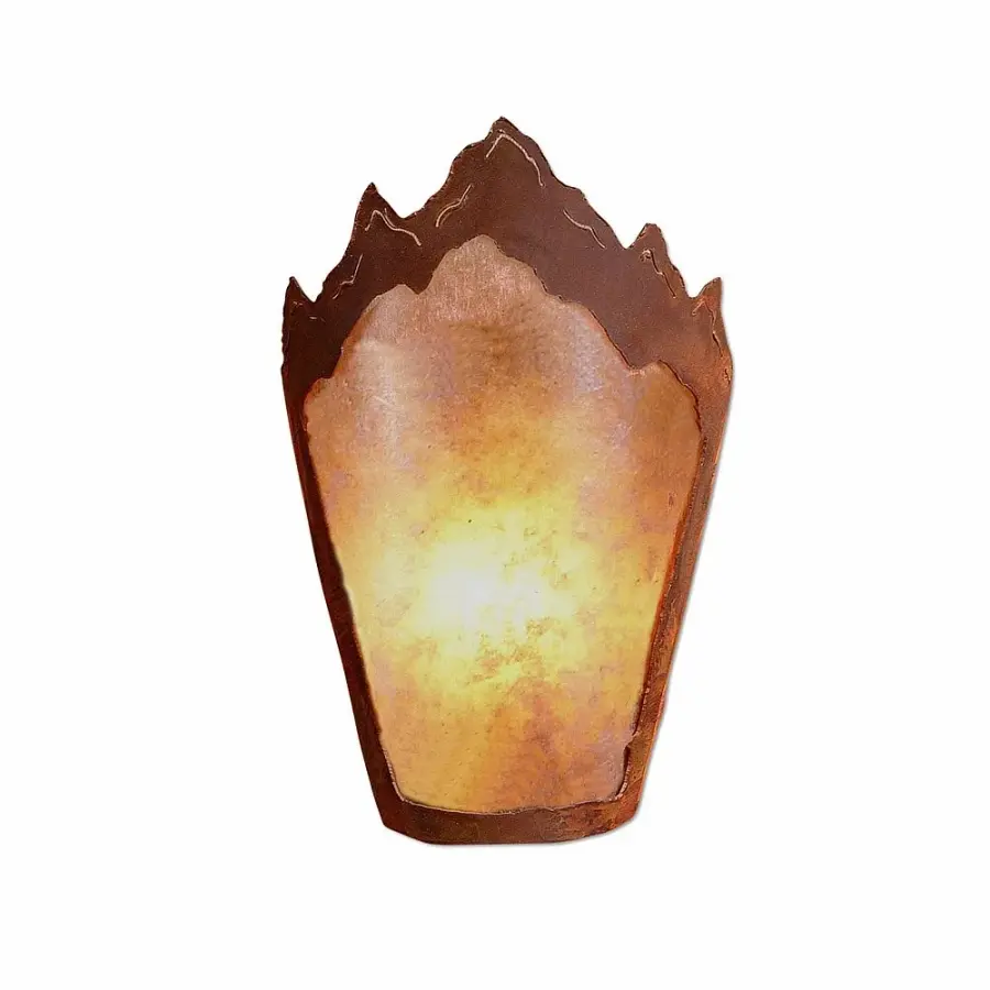 Teton Rustic Plain One Light Wall Sconce in Rust Patina