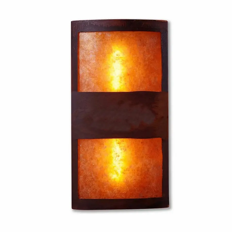 Benton Rustic Plain Two Light Wall Sconce