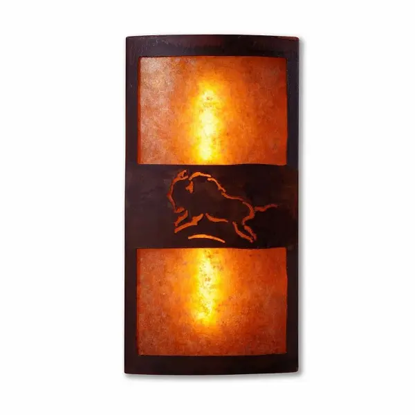 Benton-Bison Two Light Wall Sconce in Rust Patina