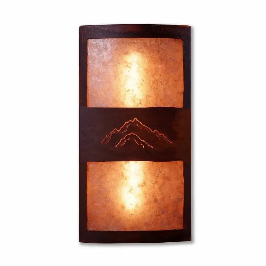 Benton Mountain Cutout Two Light Wall Sconce in Rust Patina