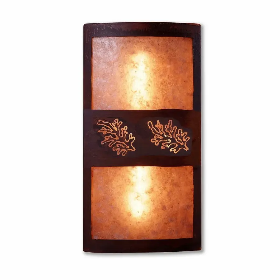Kincaid Cedar Bough Cutout Two Light Wall Sconce in Rust Patina