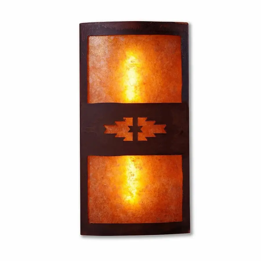 Benton-Pueblo Two Light Wall Sconce in Rust Patina