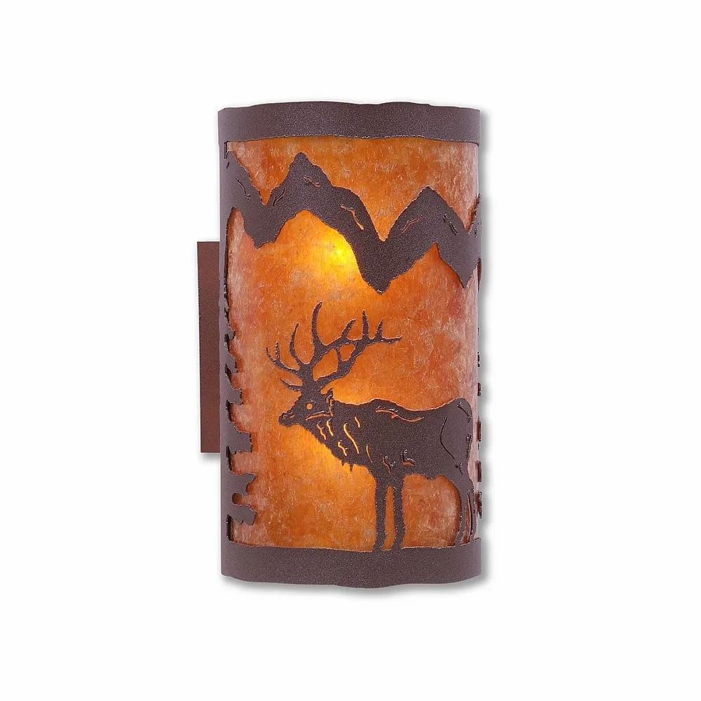 Kincaid-Valley Elk Two Light Wall Sconce in Rustic Brown