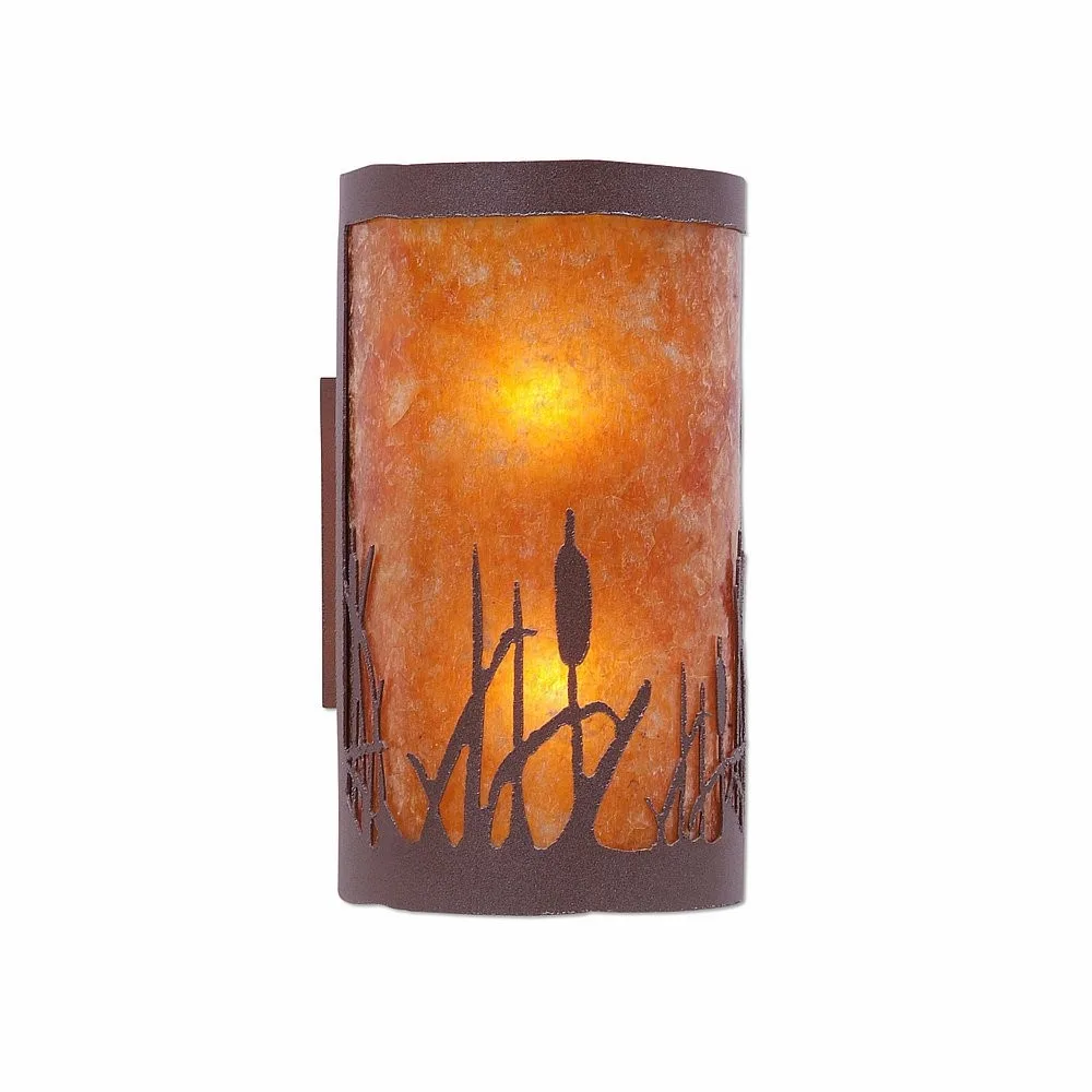 Kincaid-Cattails Two Light Wall Sconce in Rustic Brown
