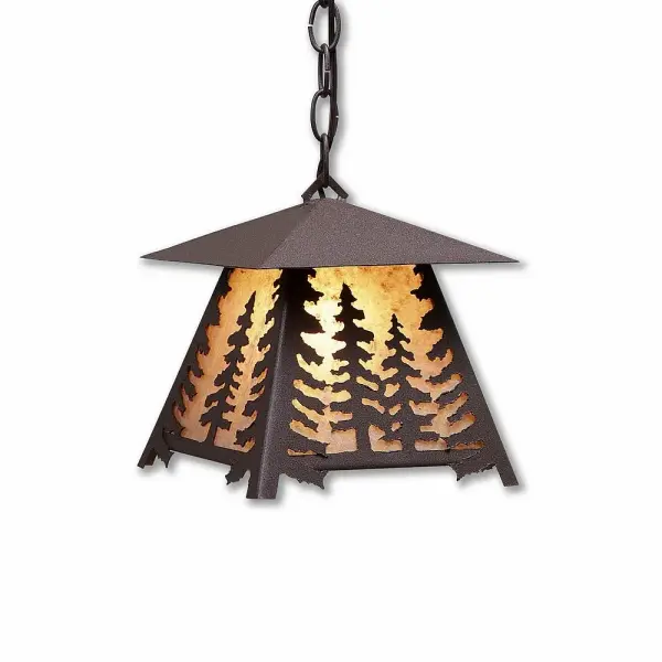 Smoky Mountain Spruce Tree One Light Pendant in Rustic Brown