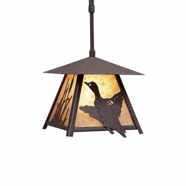 Smoky Mountain Loon One Light Pendant in Rustic Brown