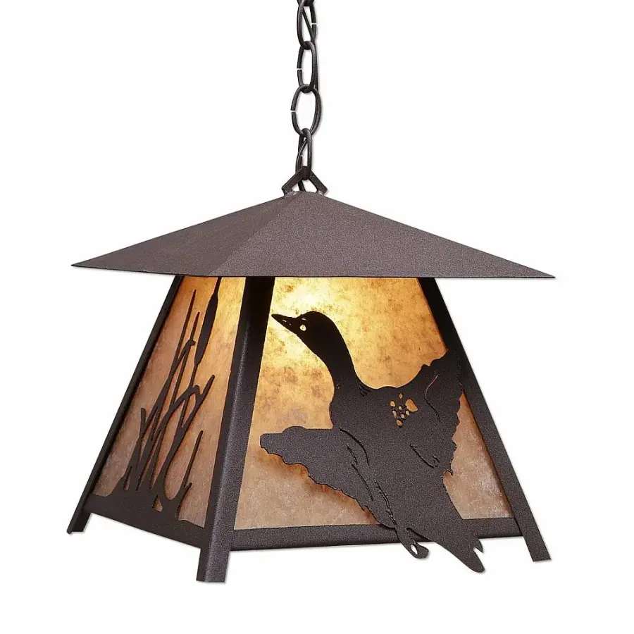 Smoky Mountain Loon One Light Pendant in Rustic Brown