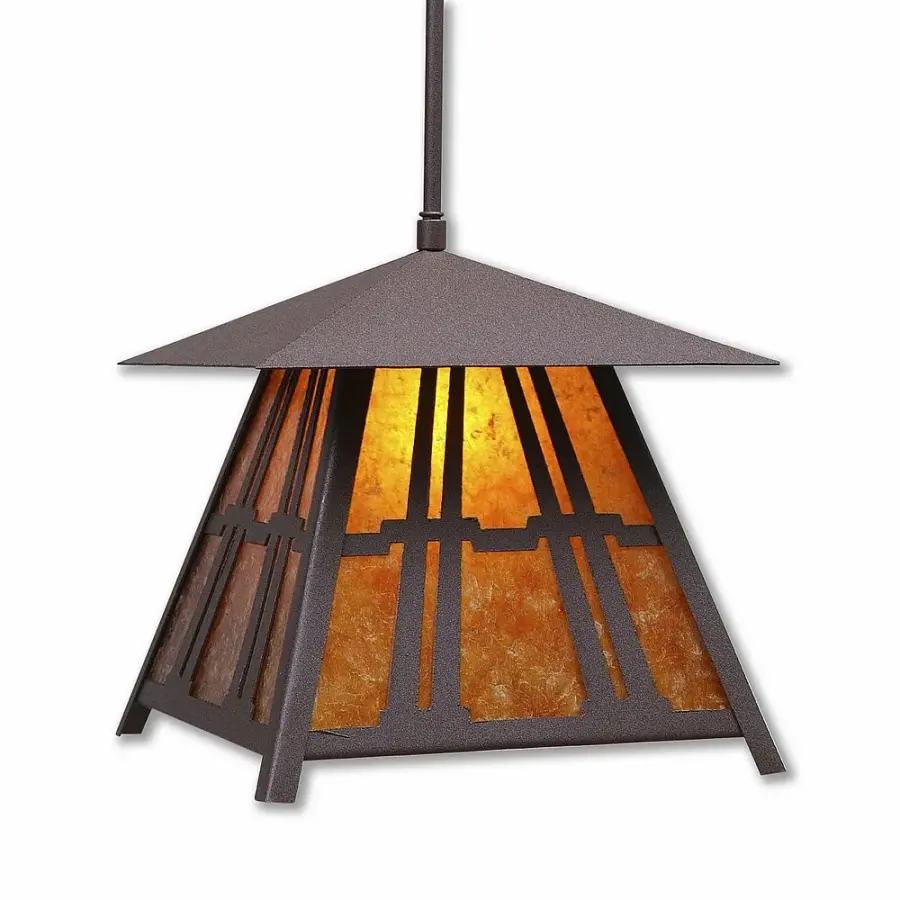 Smoky Mountain Eastlake One Light Pendant in Rustic Brown