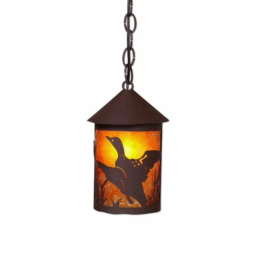 Cascade Lantern Loon One Light Pendant in Rustic Brown