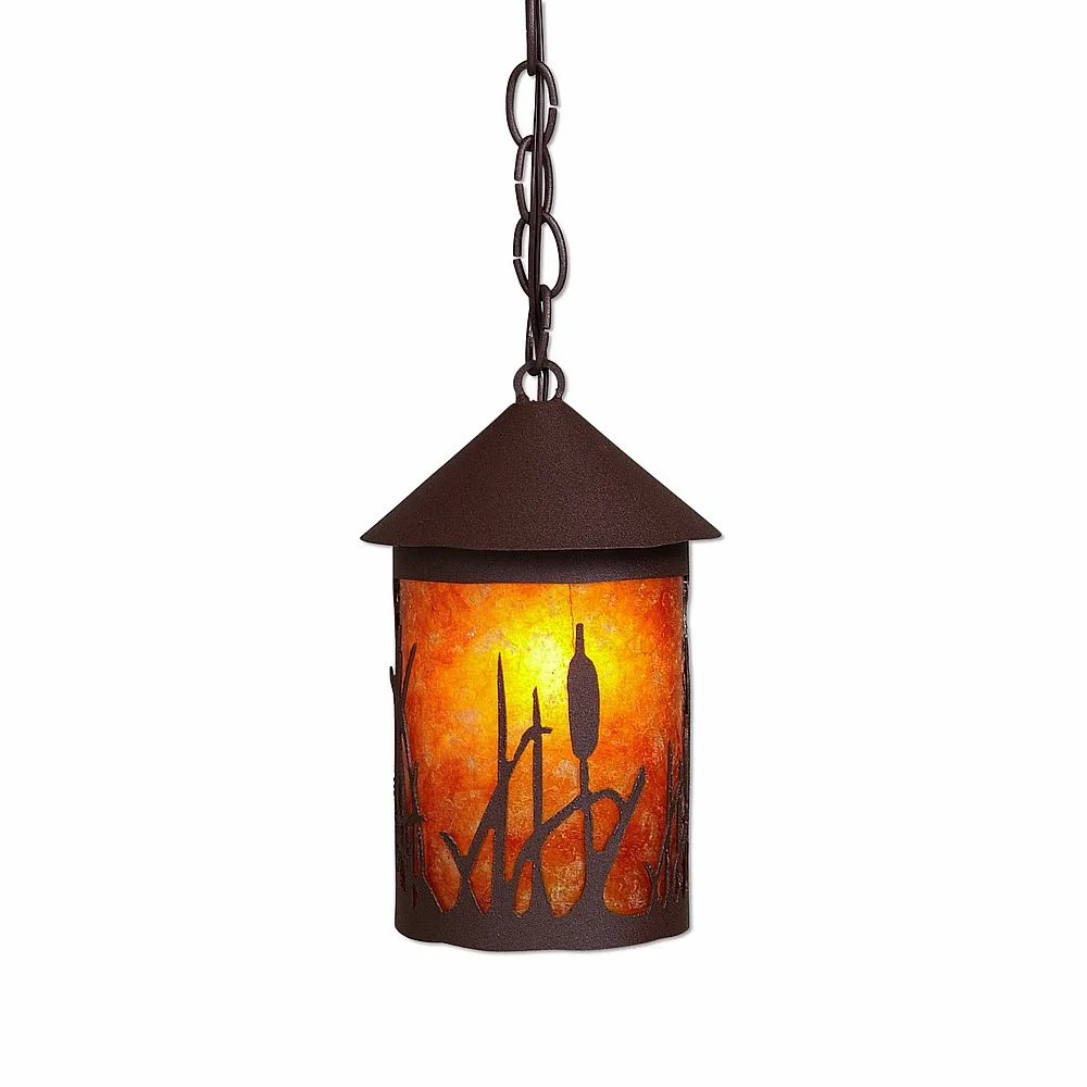 Cascade Lantern-Cattails One Light Pendant in Rustic Brown