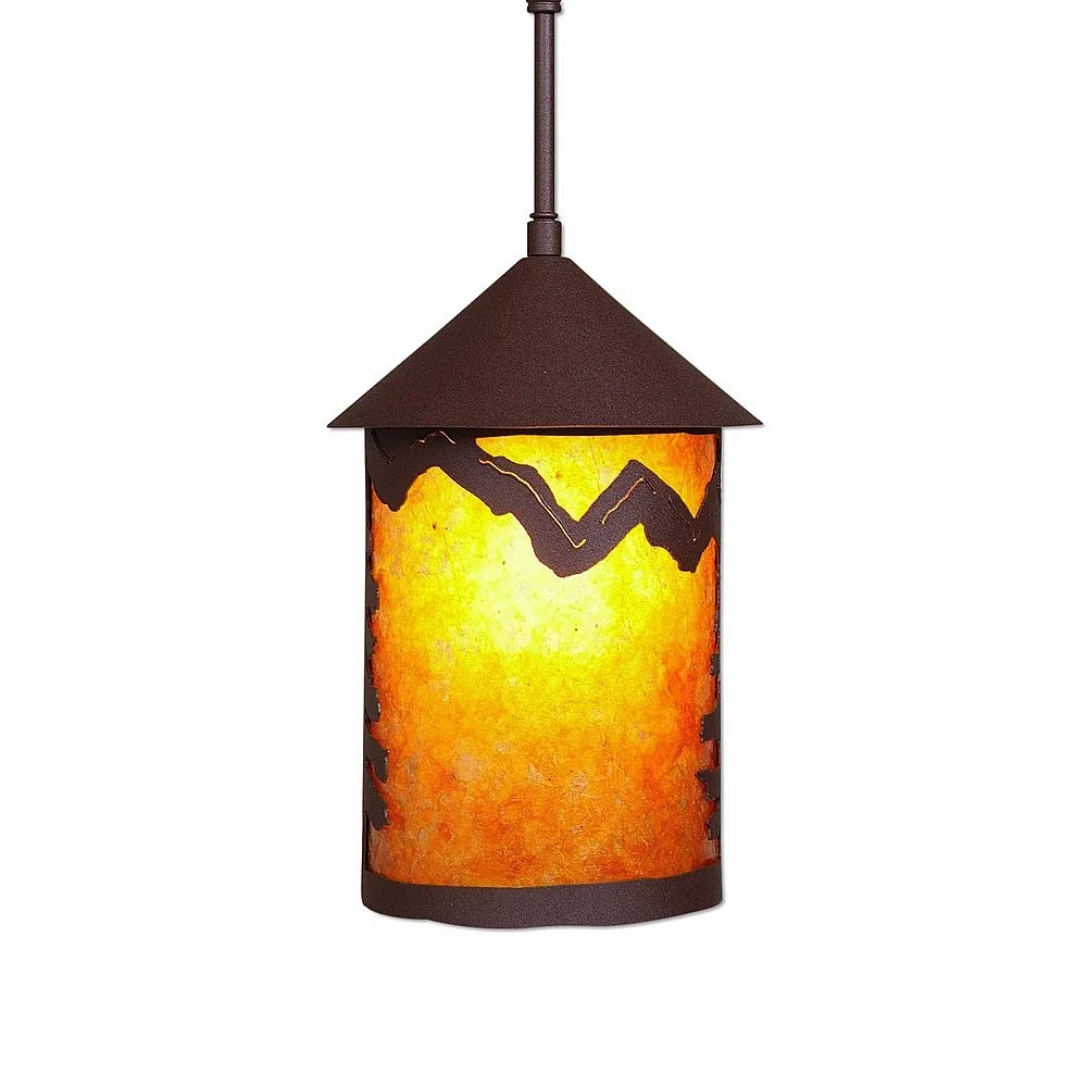 Cascade Lantern-Rustic Plain One Light Pendant in Rustic Brown