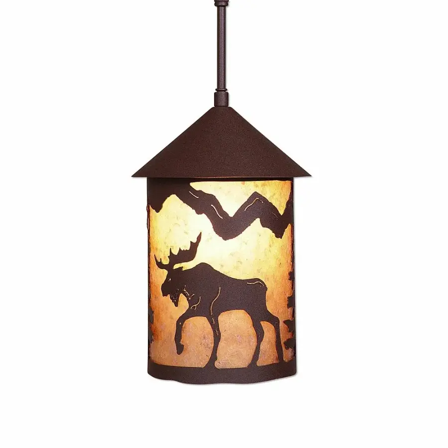 Cascade Lantern Mountain Moose One Light Pendant