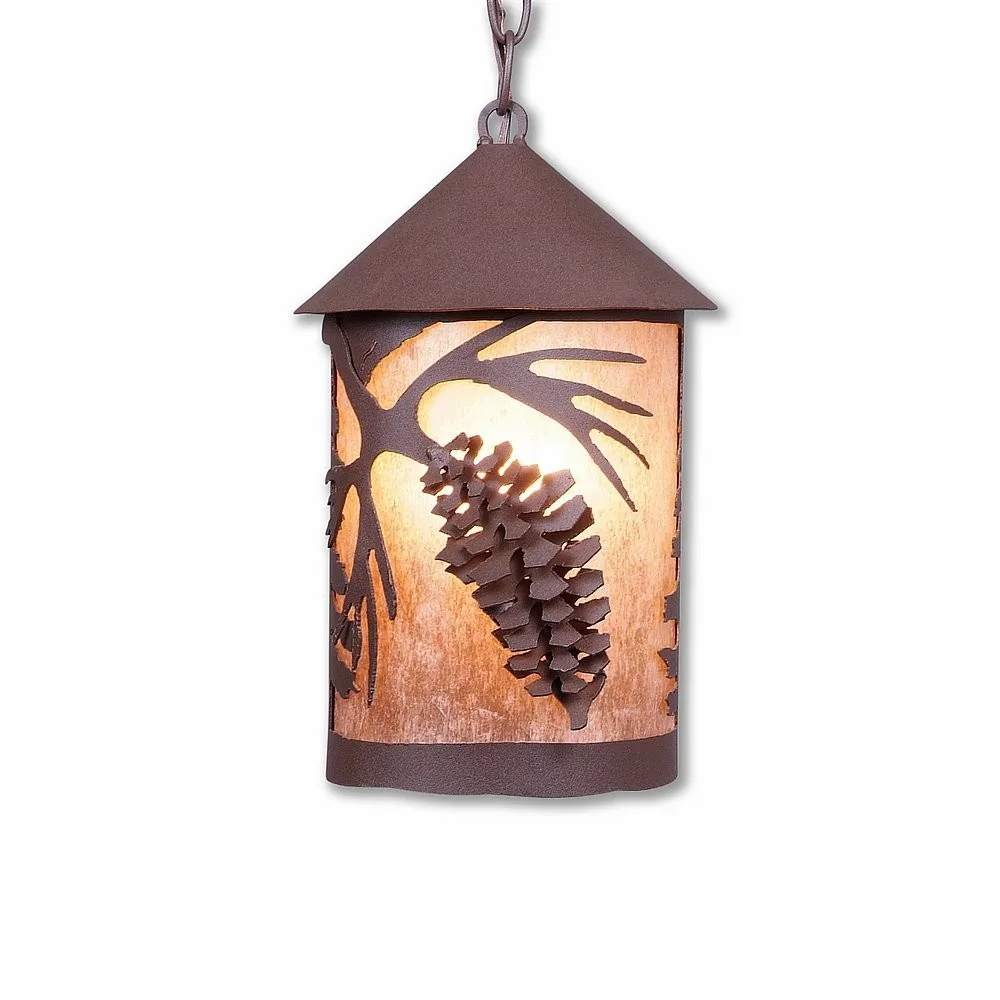 Cascade Lantern-Spruce Cone One Light Pendant in Rustic Brown