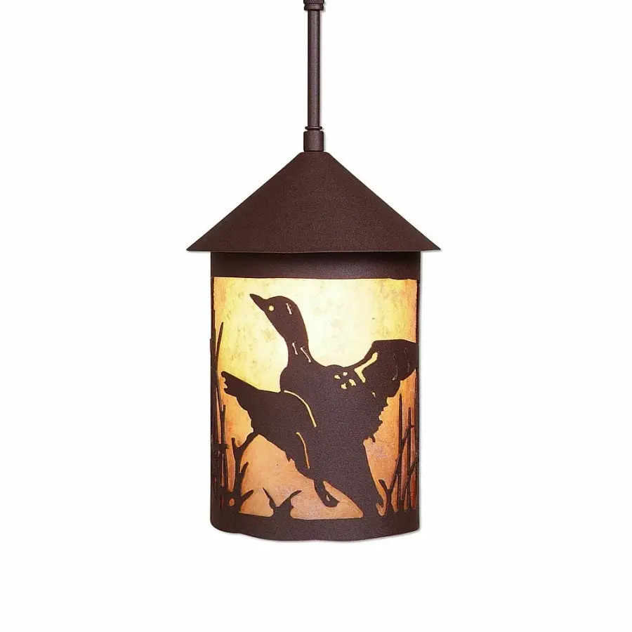 Cascade Lantern Loon One Light Pendant in Rustic Brown