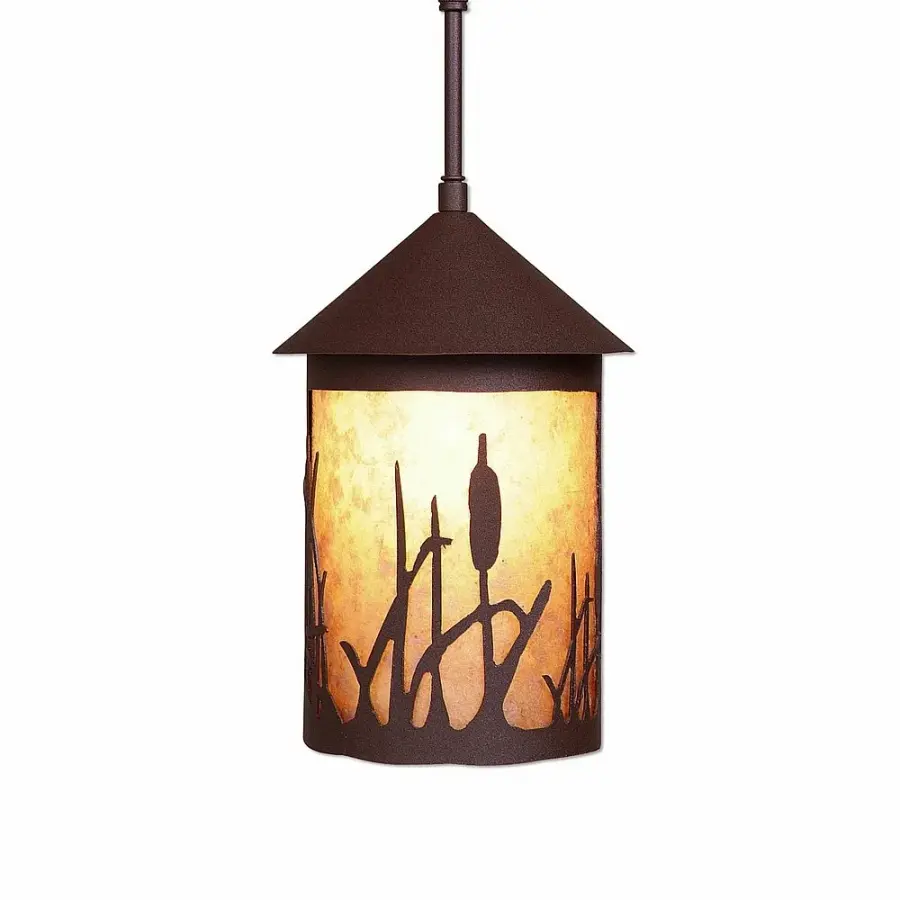 Cascade Lantern Cattails One Light Pendant in Rustic Brown