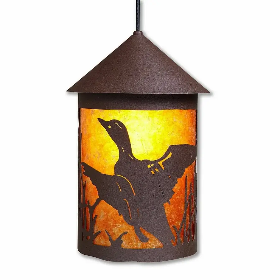 Cascade Lantern Loon One Light Pendant in Rustic Brown