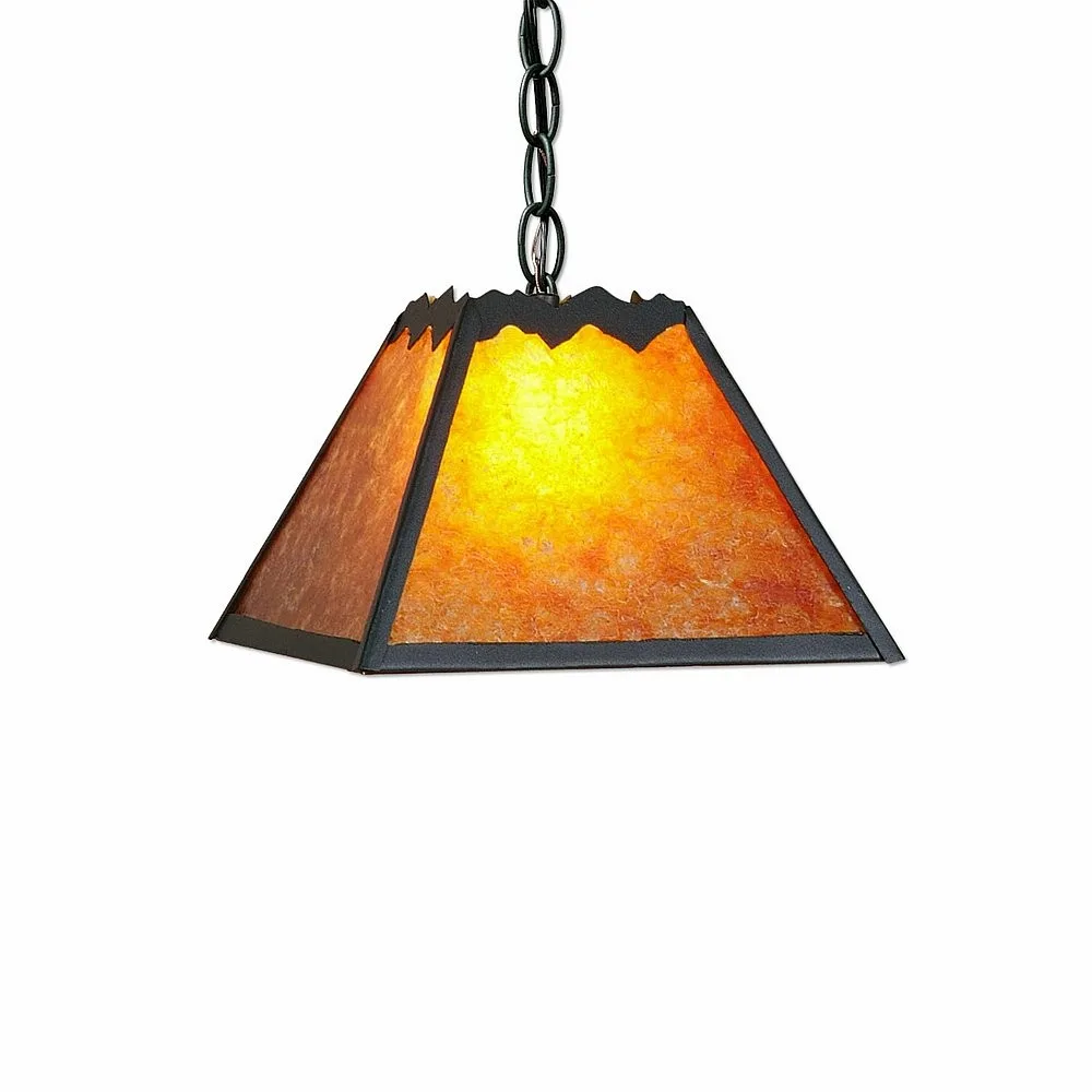Rocky Mountain-Rustic Plain Forest Green One Light Pendant in Forest Green