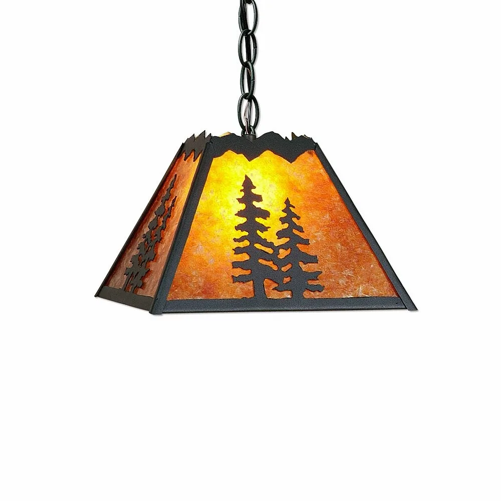 Rocky Mountain-Spruce Tree One Light Pendant in Forest Green