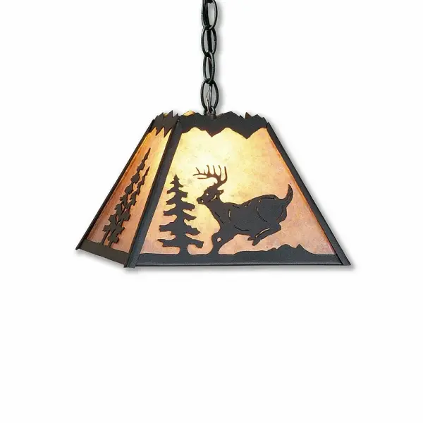 Rocky Mountain Deer Rustic Brown Pendant Light