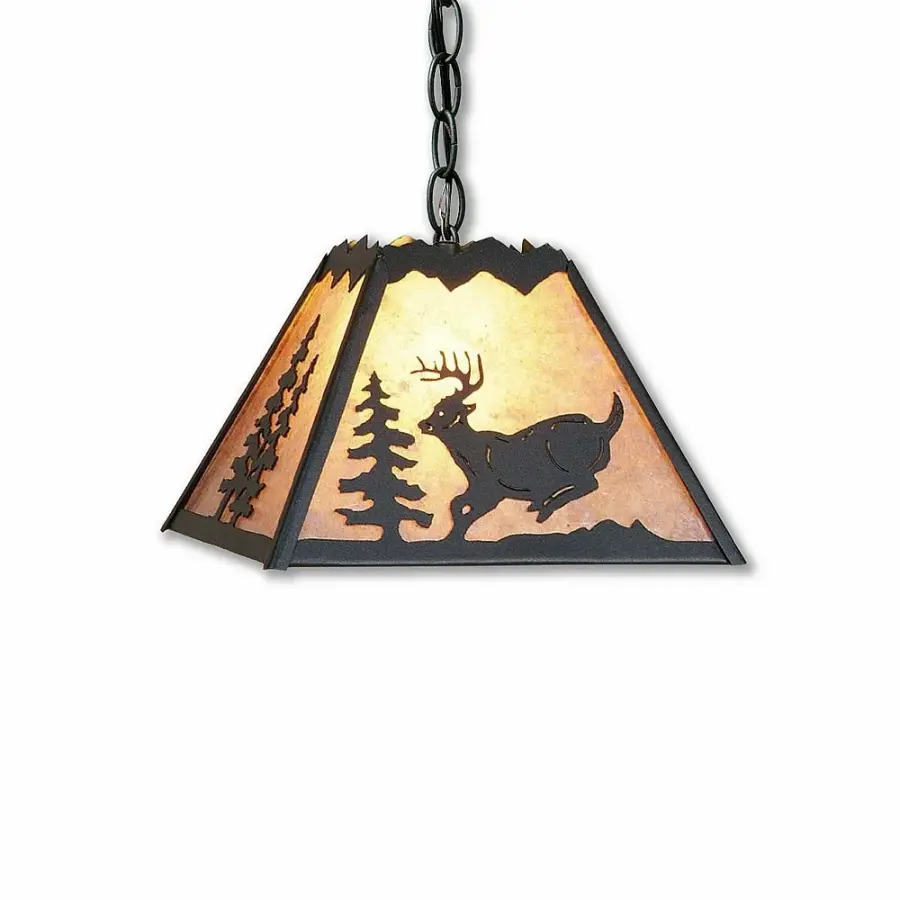 Rocky Mountain Deer Rustic Brown Pendant Light