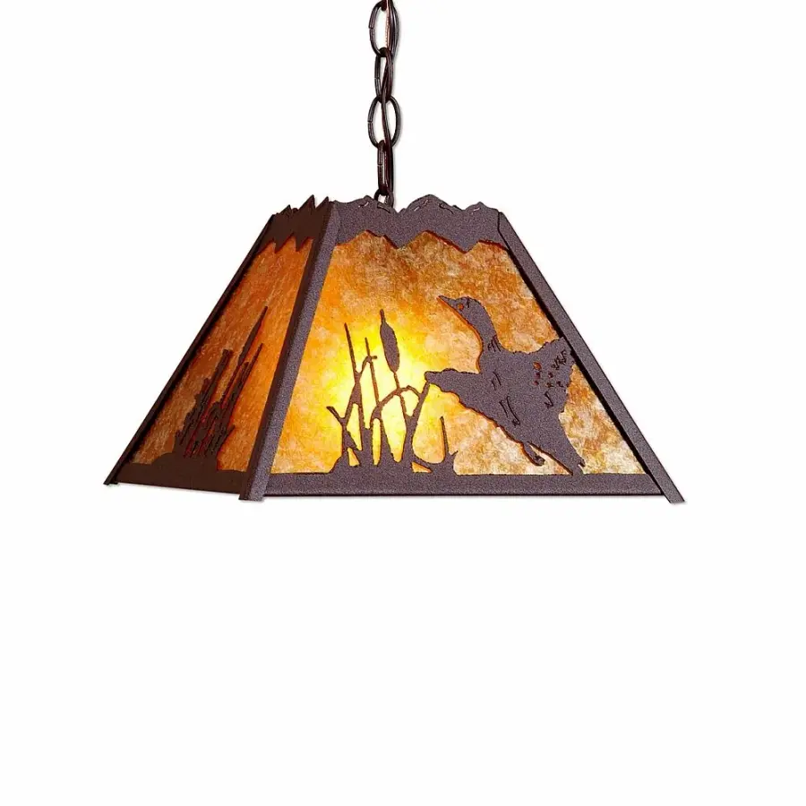 Rocky Mountain Loon One Light Pendant in Rustic Brown
