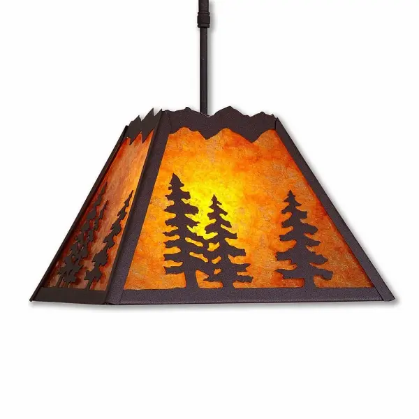 Rocky Mountain Spruce Tree Pendant in Rustic Brown