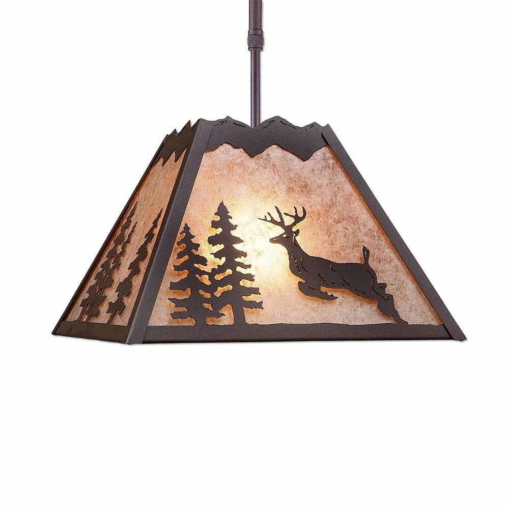 Rocky Mountain-Valley Deer Rustic Brown One Light Pendant in Rustic Brown