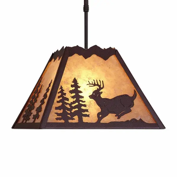 Rocky Mountain Deer Rustic Brown Pendant Light