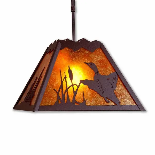 Rocky Mountain Loon One Light Pendant in Rustic Brown