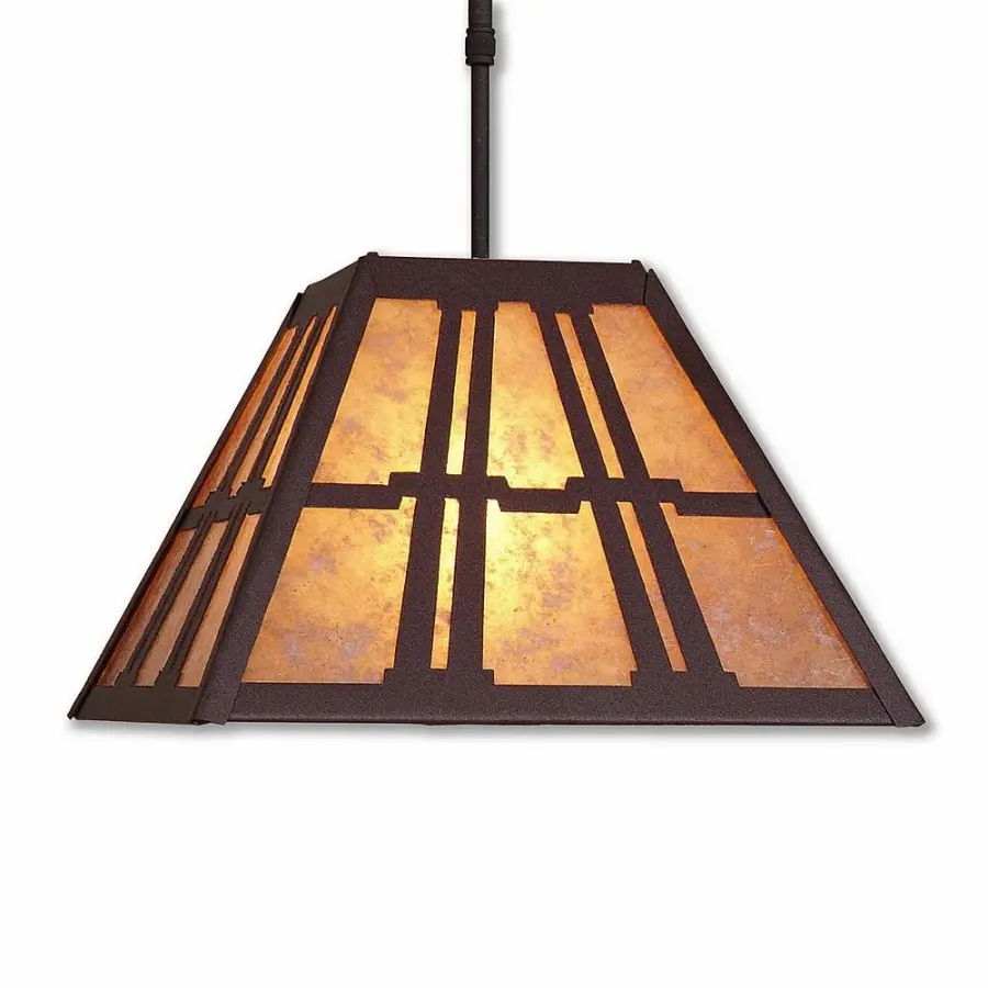 Rocky Mountain Eastlake One Light Pendant in Rustic Brown