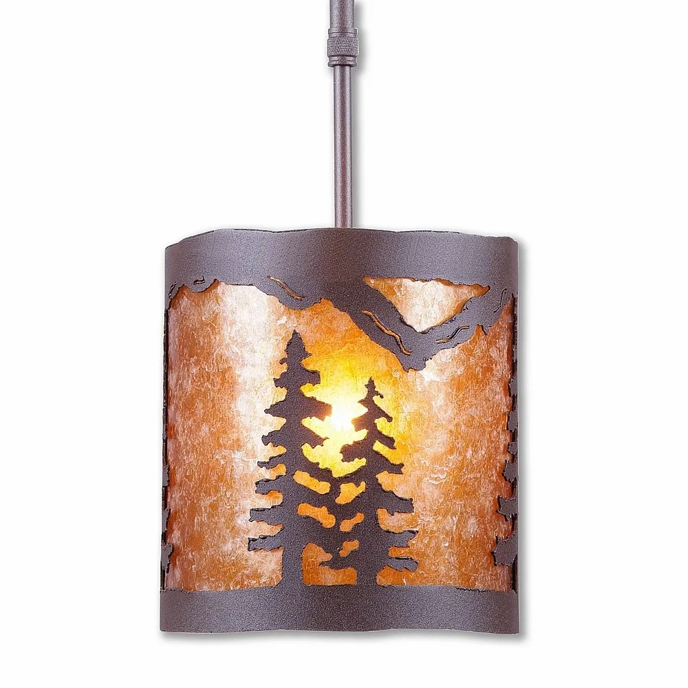 Kincaid-Spruce Tree One Light Pendant in Rustic Brown