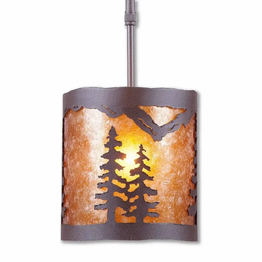 Kincaid Spruce Tree One Light Pendant in Rustic Brown