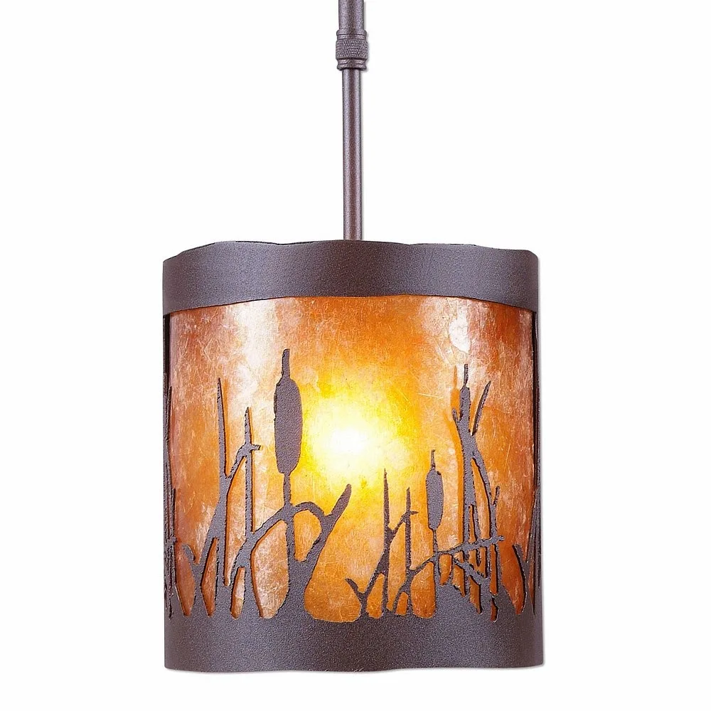 Kincaid-Cattails One Light Pendant in Rustic Brown